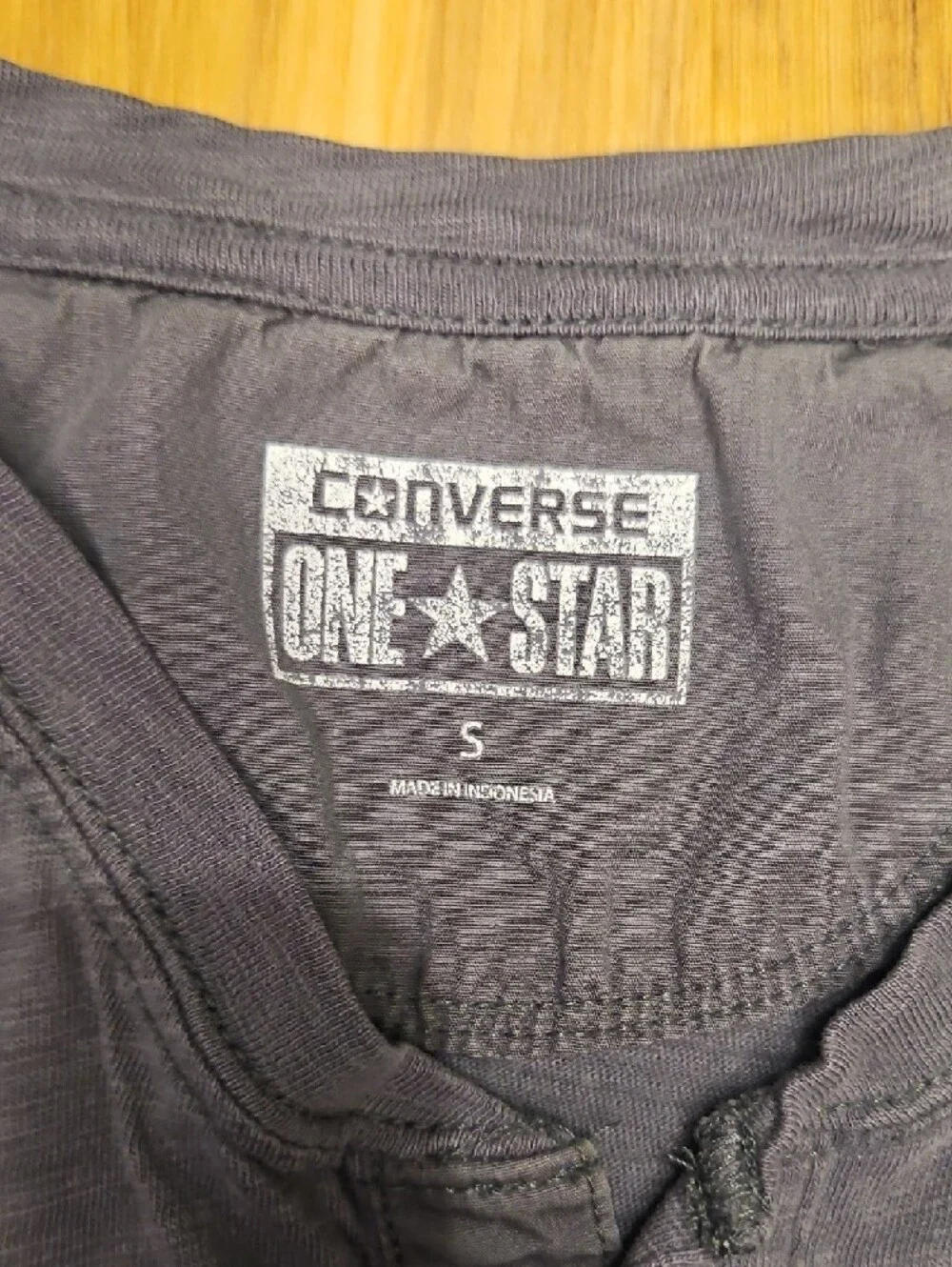 Converse Men's Short-Sleeve Henley Tee - Slate Gray - Picture 2 of 5